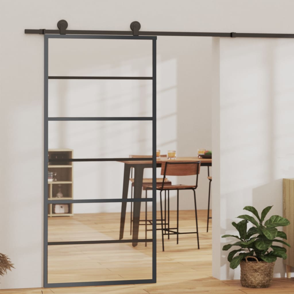 Liukuovi Asennustarvikkeilla Esg Lasi Ja Alumiini 90X205 Cm