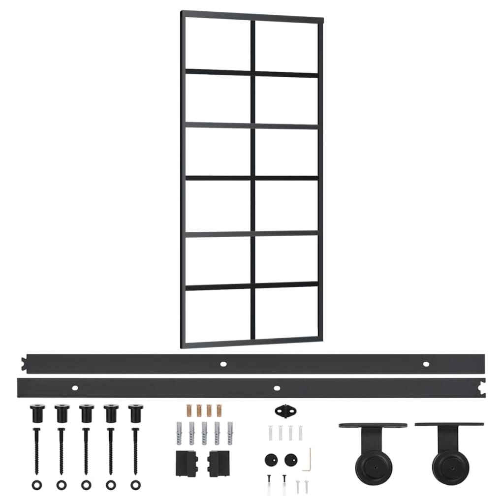 Liukuovi Asennustarvikkeilla Esg Lasi Ja Alumiini 90X205 Cm