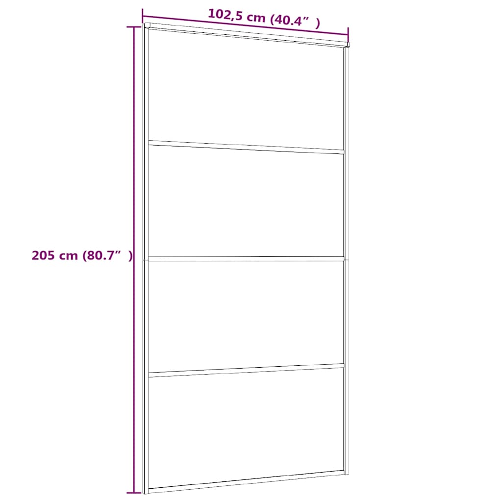 Liukuovi Esg-Lasi Ja Alumiini 102,5X205 Cm Valkoinen