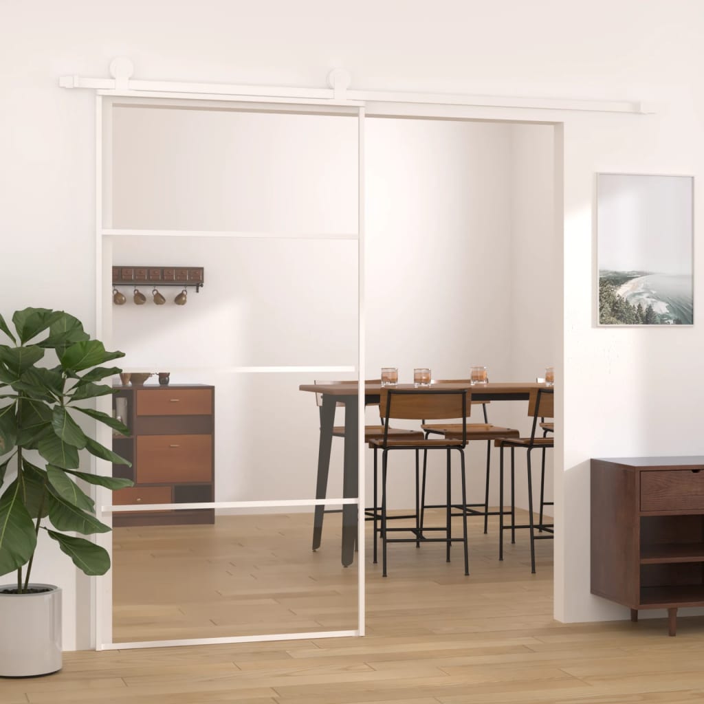 Liukuovi Esg-Lasi Ja Alumiini 102,5X205 Cm Valkoinen