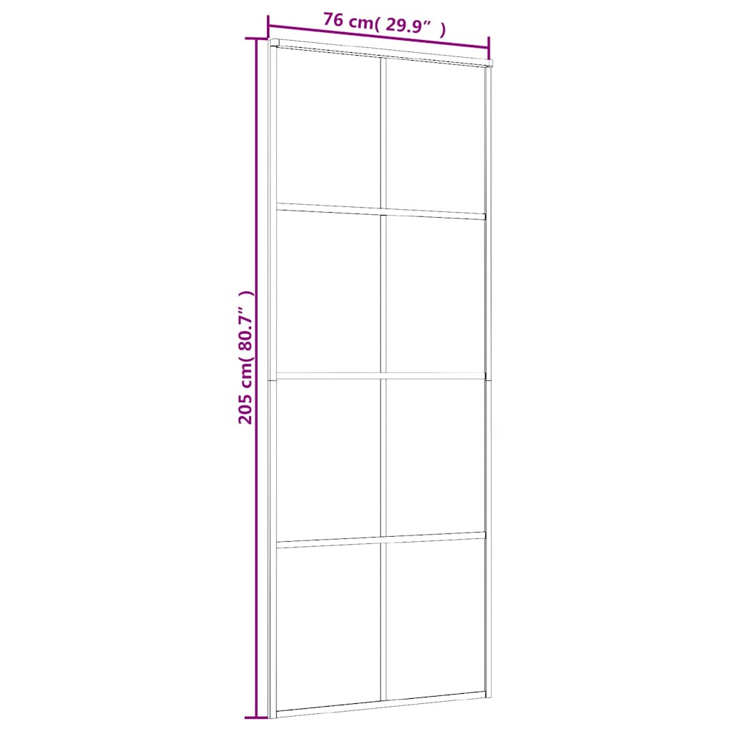 Liukuovi Musta 76X205 Cm Esg-Lasi Ja Alumiini