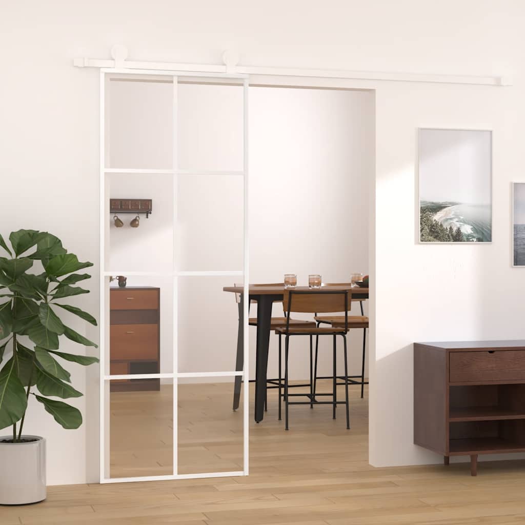 Liukuovi Esg-Huurrelasi Ja Alumiini 76X205 Cm Valkoinen