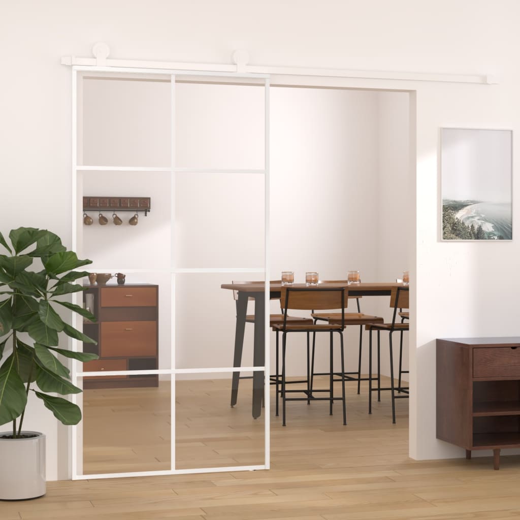 Liukuovi Esg-Lasi Ja Alumiini 102,5X205 Cm Valkoinen