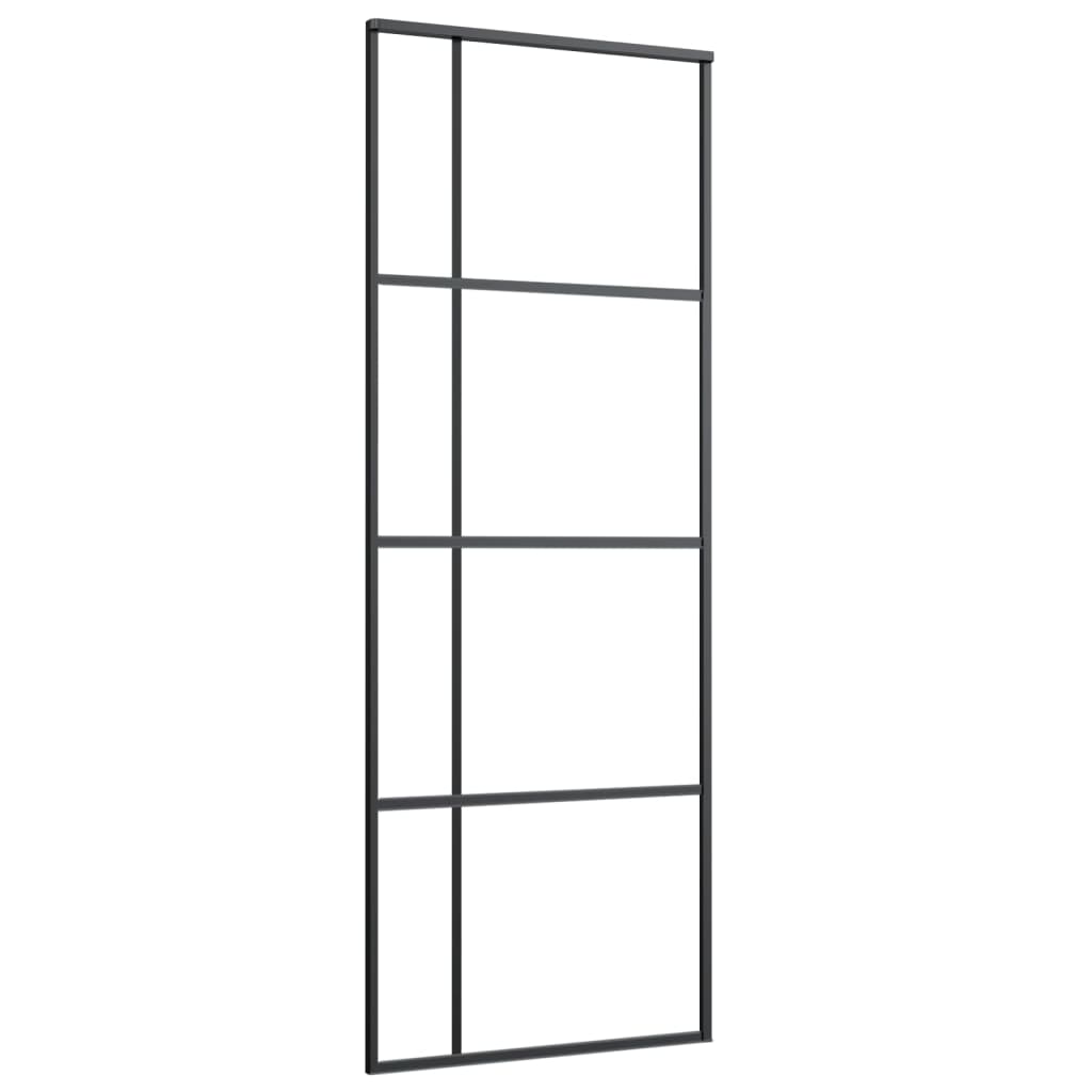 Liukuovi Esg-Huurrelasi Ja Alumiini 76X205 Cm Musta