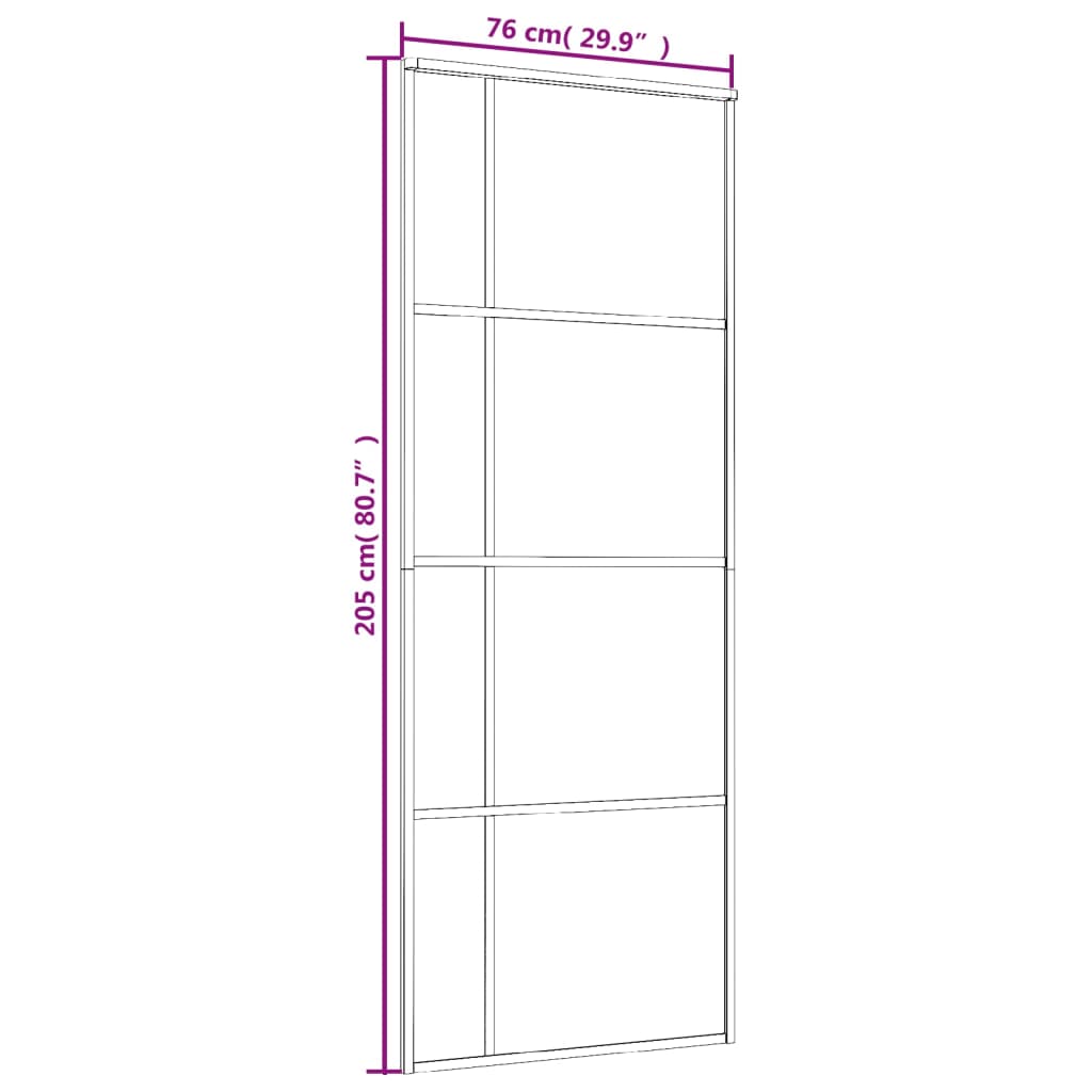 Liukuovi Esg-Huurrelasi Ja Alumiini 76X205 Cm Musta