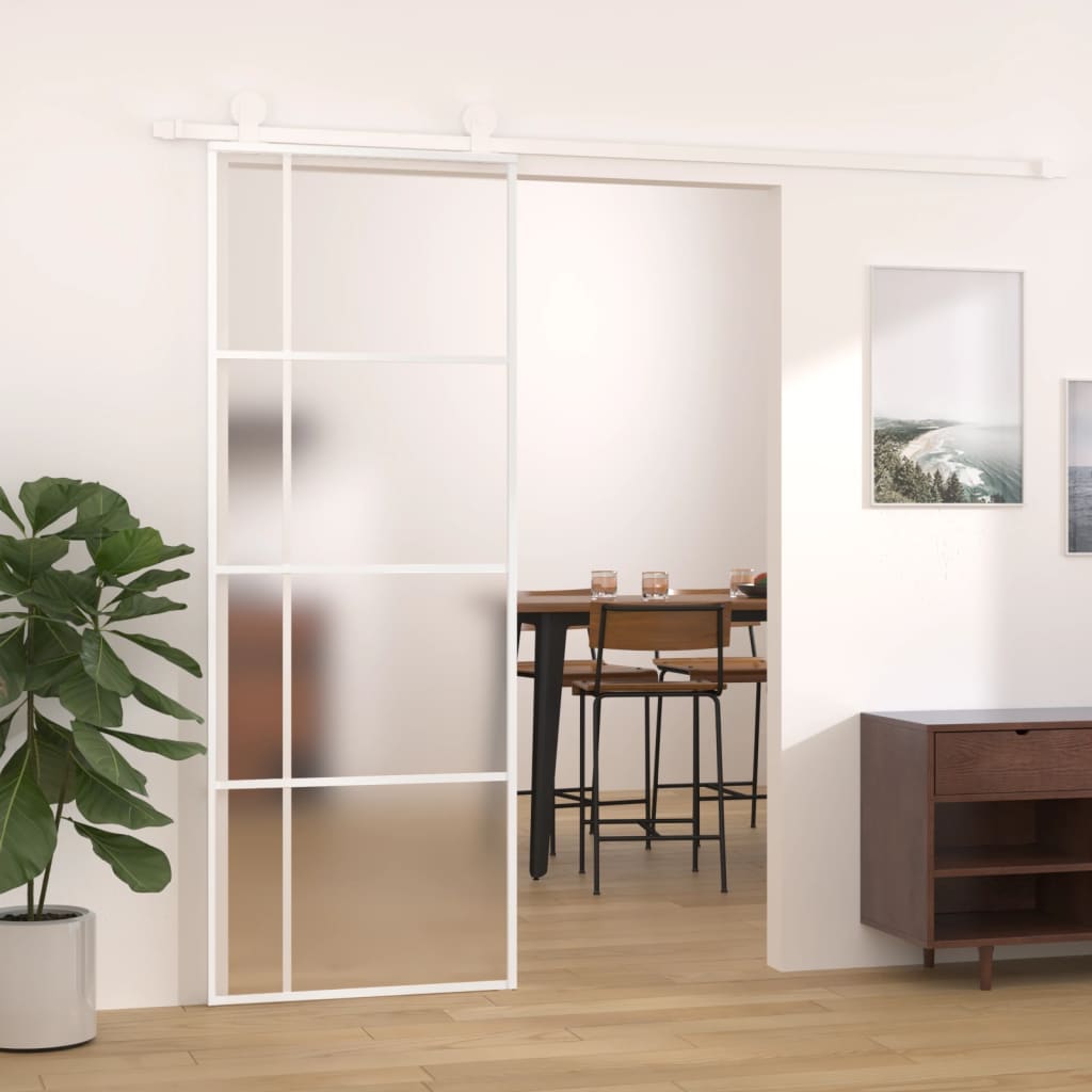 Liukuovi Esg-Huurrelasi Ja Alumiini 76X205 Cm Valkoinen