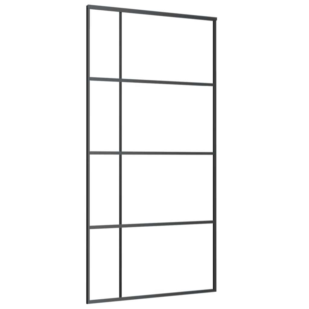 Liukuovi Esg-Huurrelasi Ja Alumiini 102,5X205 Cm Musta