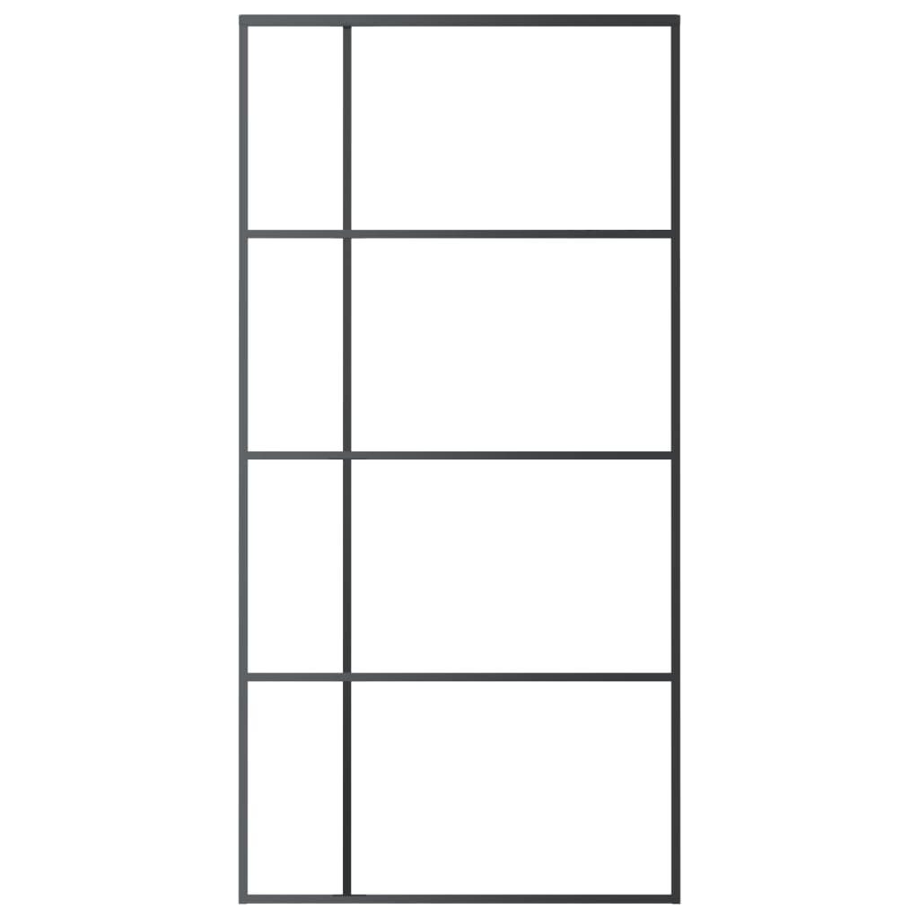 Liukuovi Esg-Huurrelasi Ja Alumiini 102,5X205 Cm Musta