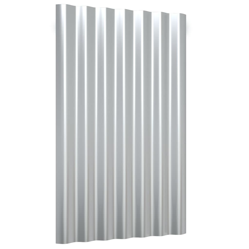 Kattopaneelit 12 Kpl Galvanoitu Teräs Hopea 60X36 Cm