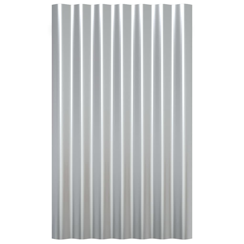Kattopaneelit 12 Kpl Galvanoitu Teräs Hopea 60X36 Cm