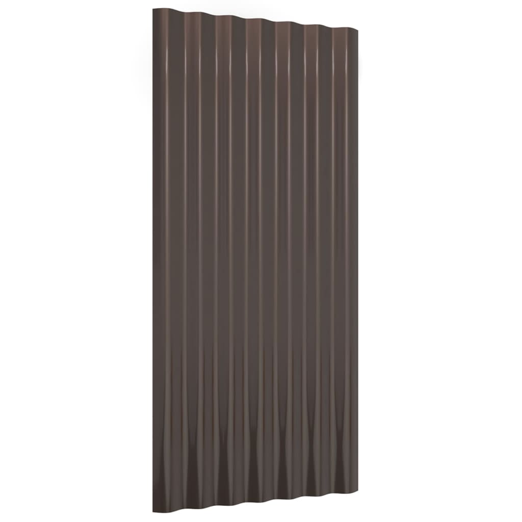 Kattopaneeli 12 Kpl Galvanoitu Teräs Ruskea 80X36 Cm