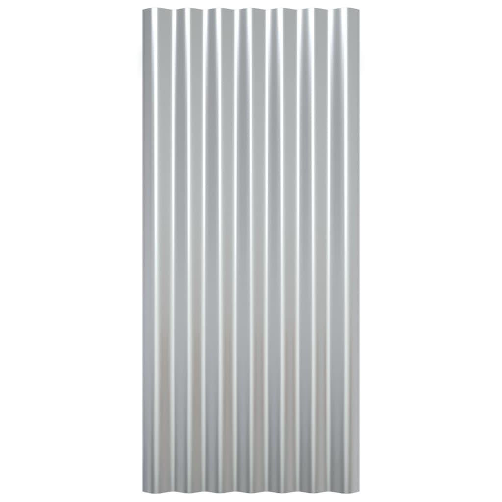 Kattopaneeli 12 Kpl Galvanoitu Teräs Hopea 80X36 Cm