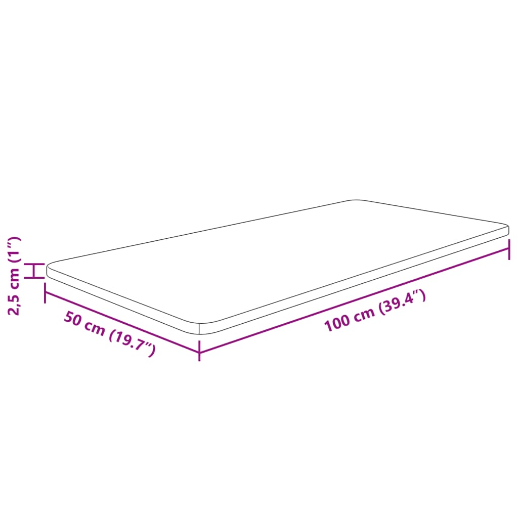 Kylpyhuoneen Työtaso V.ruskea 100X50X2,5 Cm Käsitelty Täysi Puu