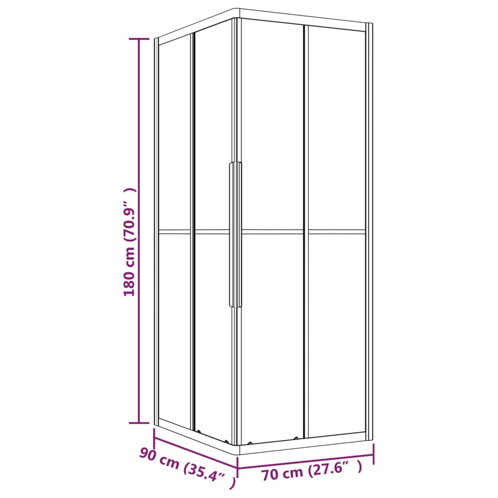 Suihkukaappi Huurrettu Esg 90X70X180 Cm