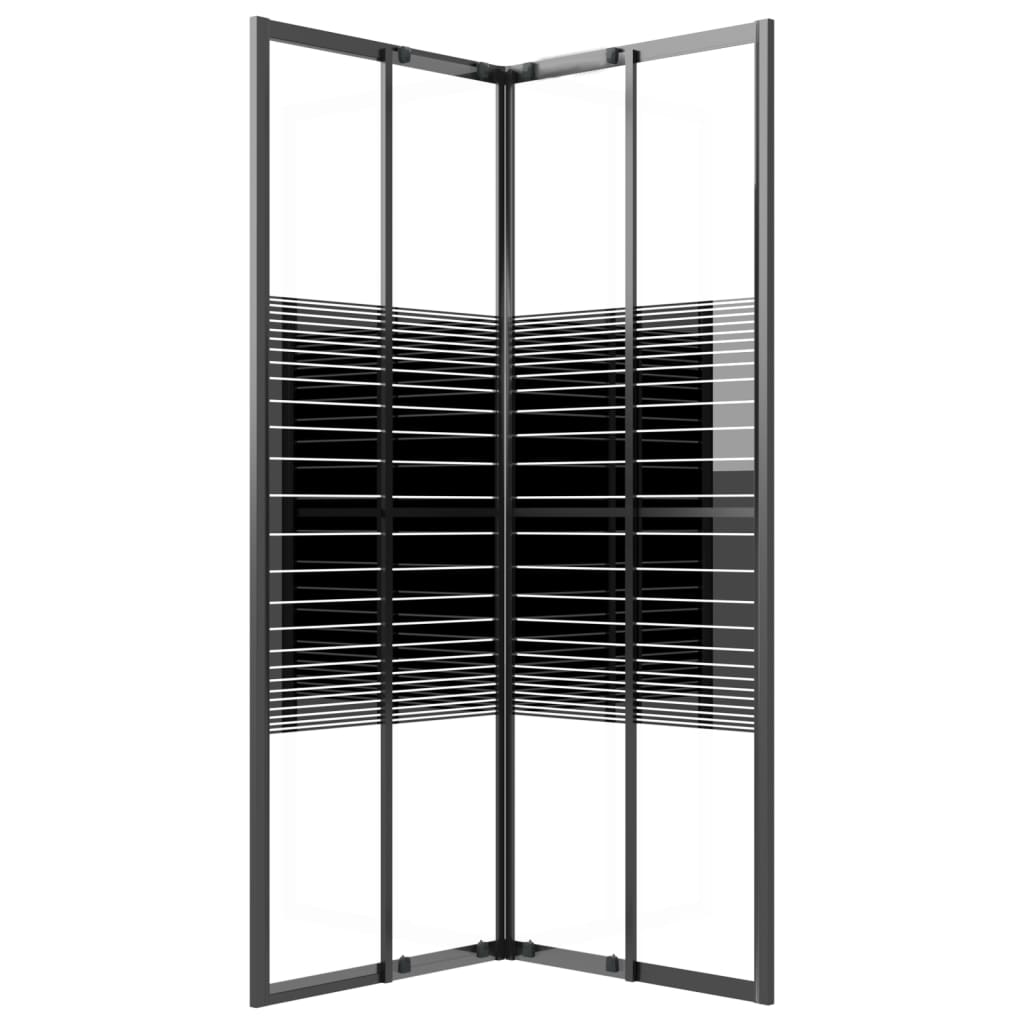 Suihkukaappi Raidallinen Esg 80X80X180 Cm Musta