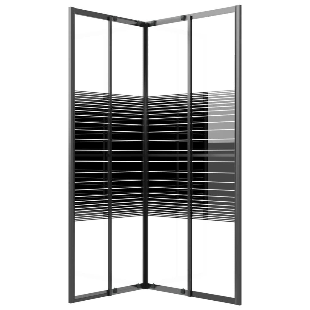 Suihkukaappi Raidallinen Esg 90X70X180 Cm Musta
