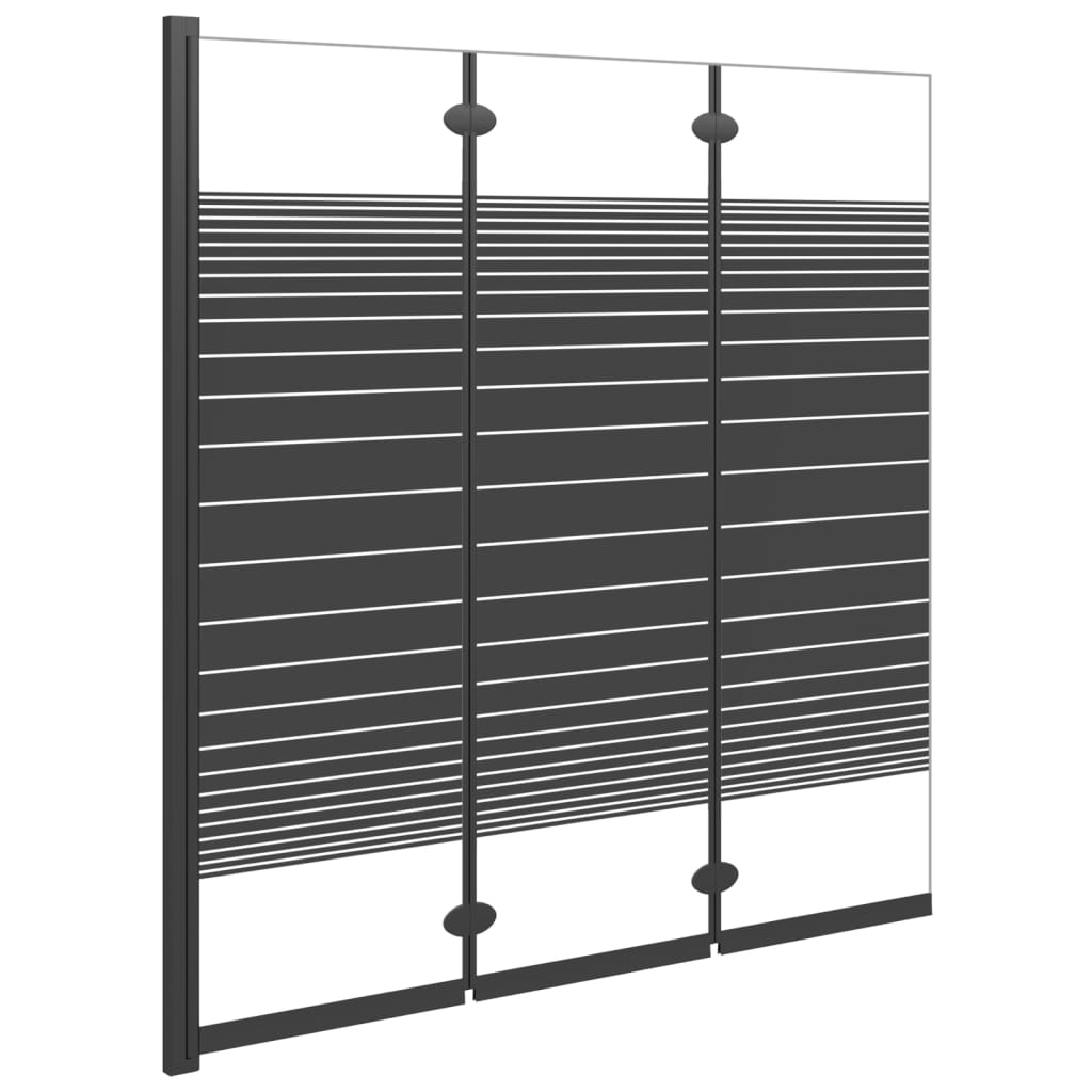 Kokoontaittuva Suihkukaappi 3 Paneelia 130X130 Cm Esg Musta