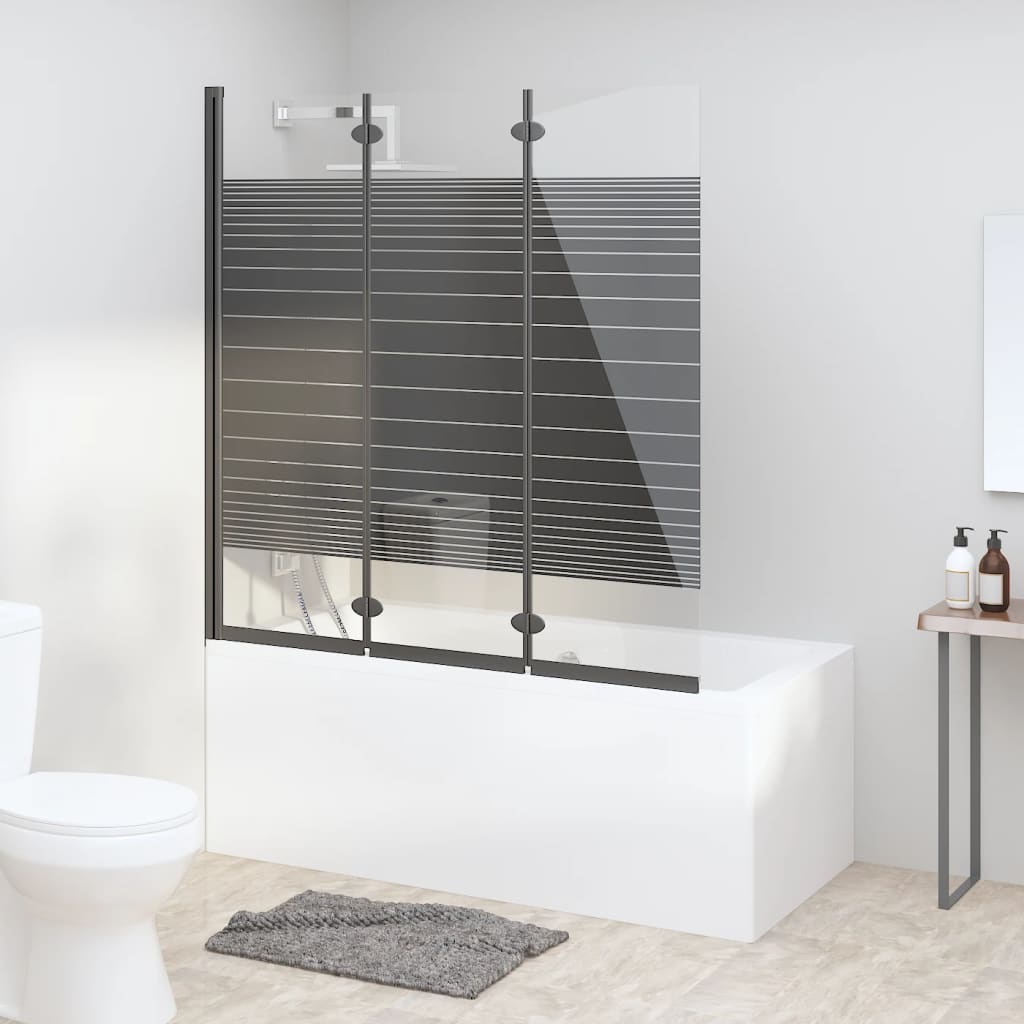 Kokoontaittuva Suihkukaappi 3 Paneelia 130X130 Cm Esg Musta