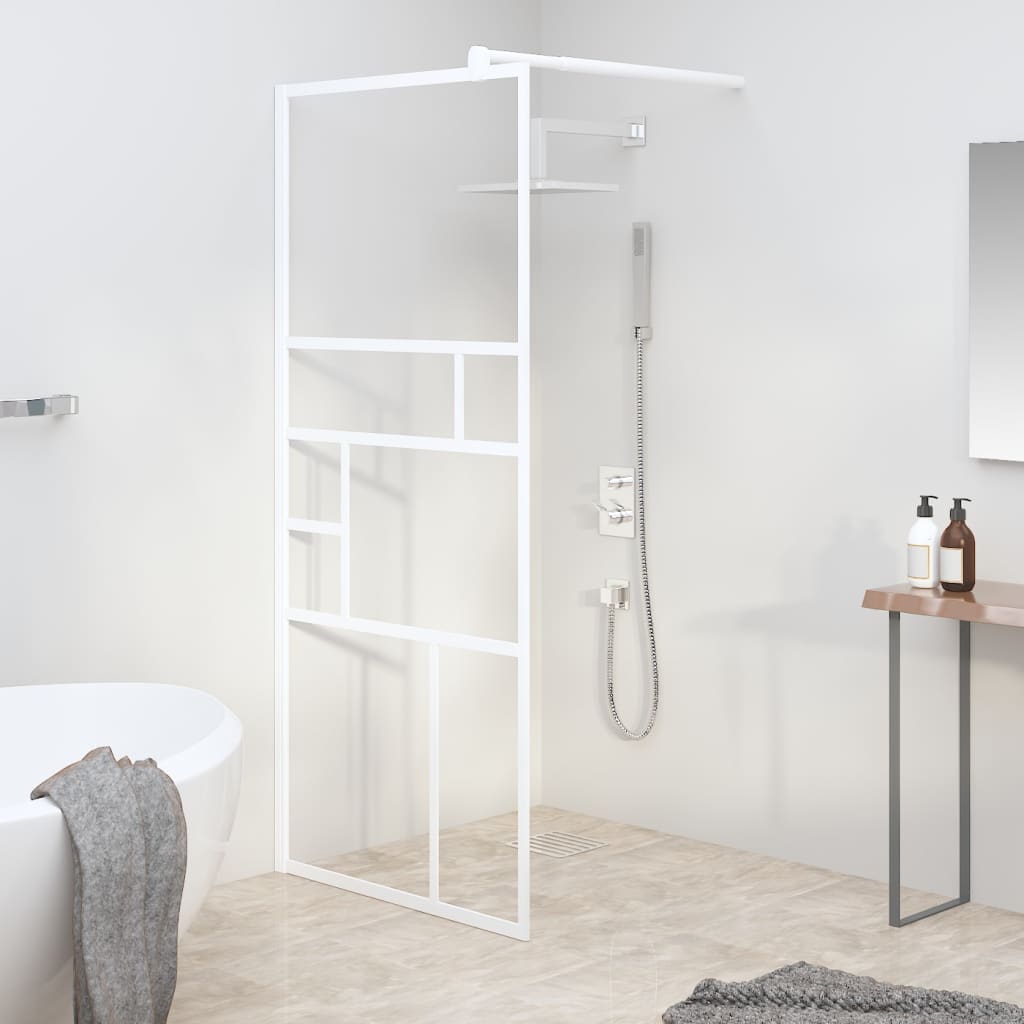 Walk-In Suihkuseinä 80X195 Cm Esg-Lasi Valkoinen
