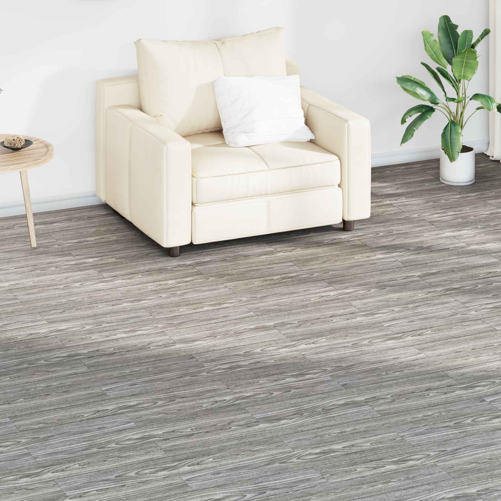 Lattialankut 18 Pcs Tumma Harmaa 2,51 M² Polyvinyylikloridi