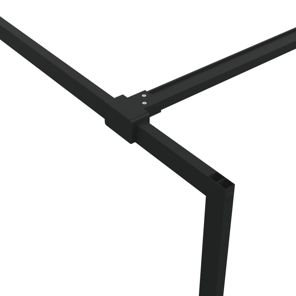 Walk-In Suihkuseinäke Musta 80X195 Cm Puolihuurrettu Esg-Lasi