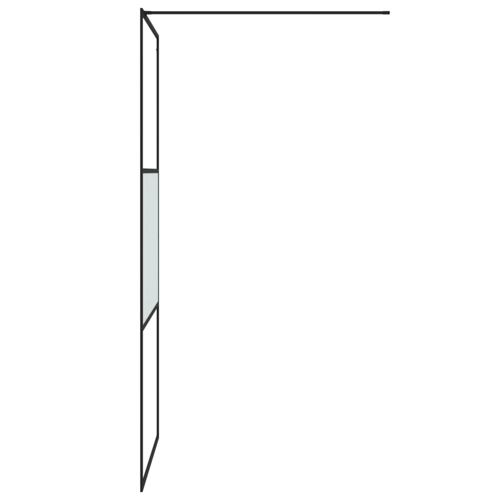 Walk-In Suihkuseinäke Musta 90X195 Cm Puolihuurrettu Esg-Lasi