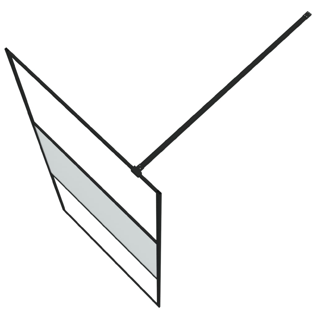 Walk-In Suihkuseinäke Musta 90X195 Cm Puolihuurrettu Esg-Lasi