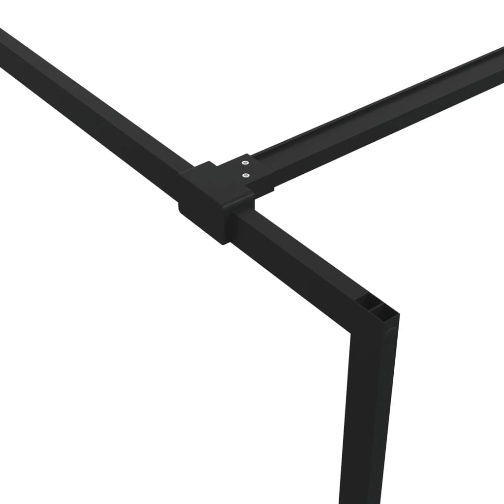 Walk-In Suihkuseinäke Musta 90X195 Cm Puolihuurrettu Esg-Lasi