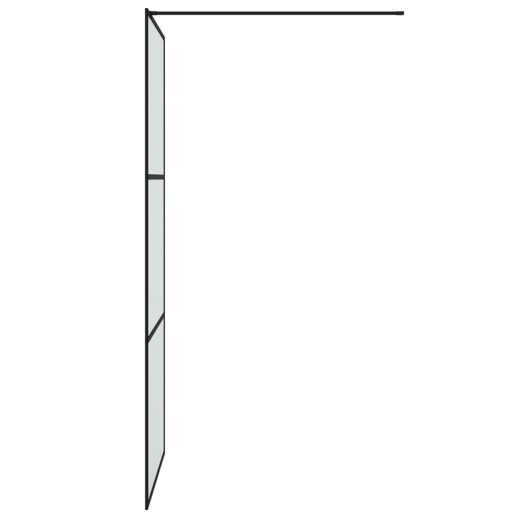 Walk-In Suihkuseinäke Musta 90X195 Cm Huurrettu Esg-Lasi