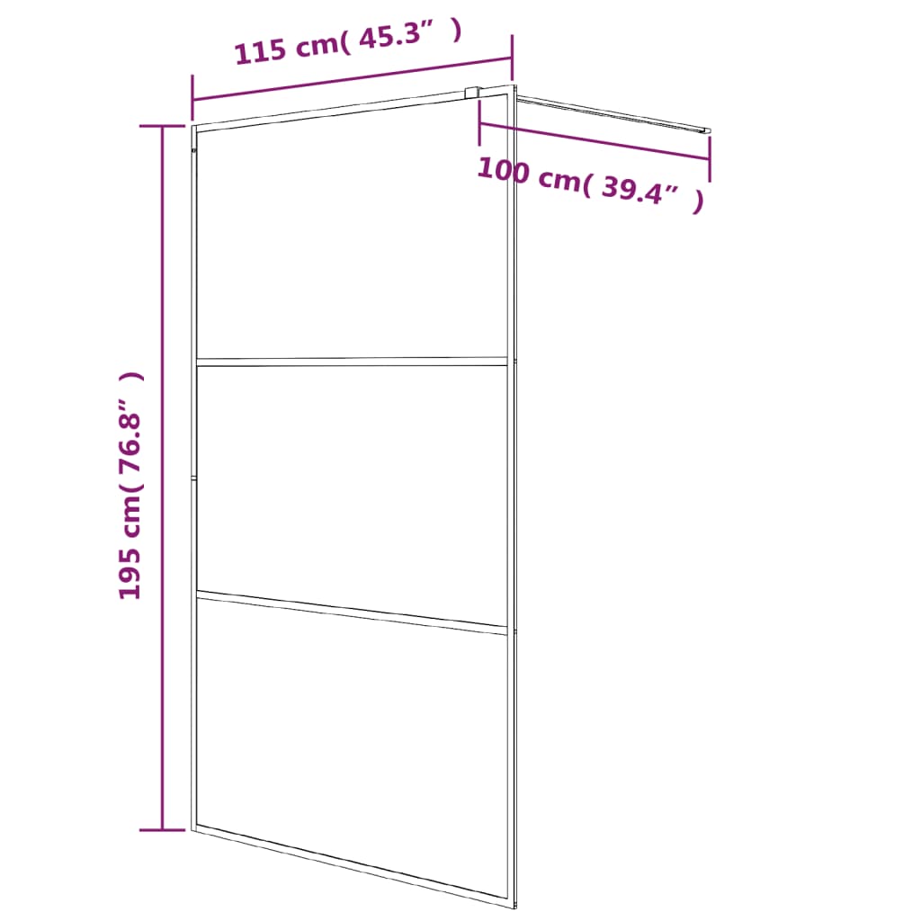 Walk-In Suihkuseinäke Valkoinen 115X195 Cm Kirkas Esg-Lasi