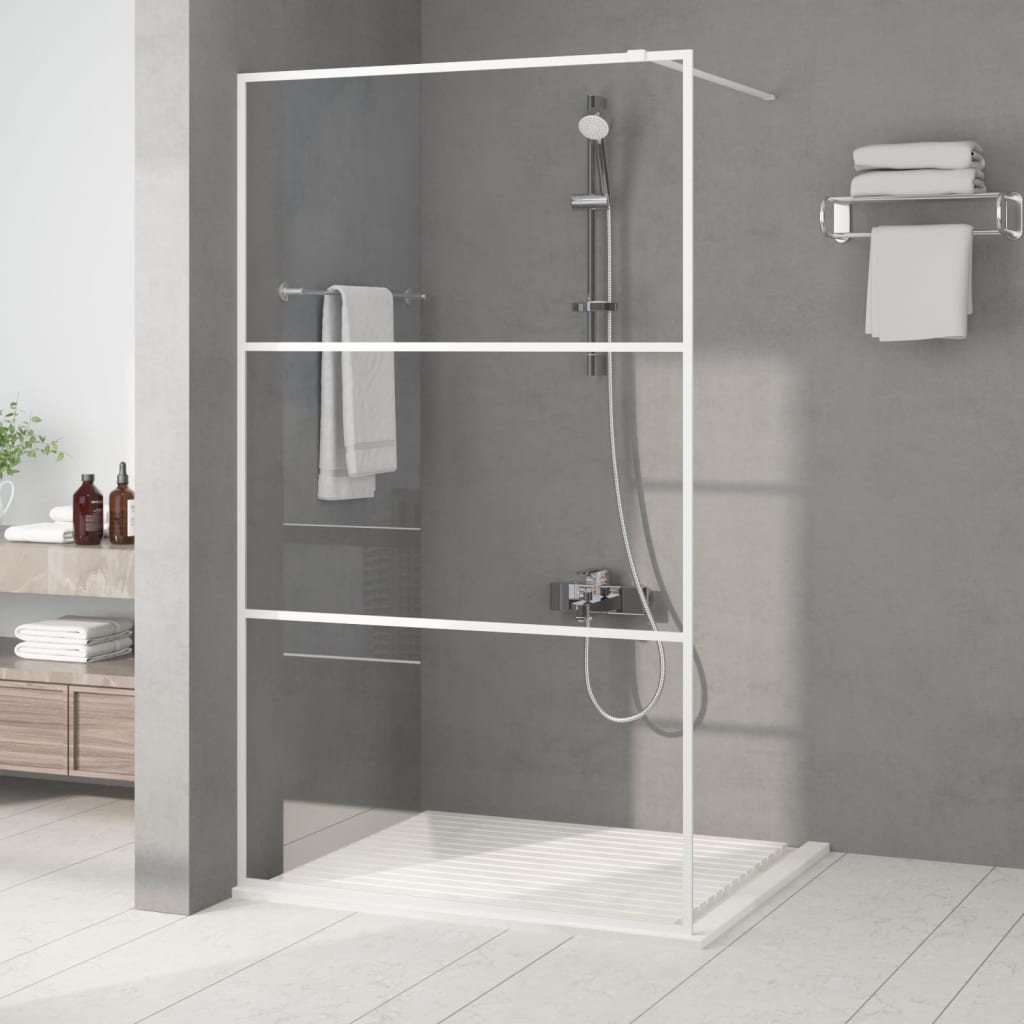 Walk-In Suihkuseinäke Valkoinen 115X195 Cm Kirkas Esg-Lasi
