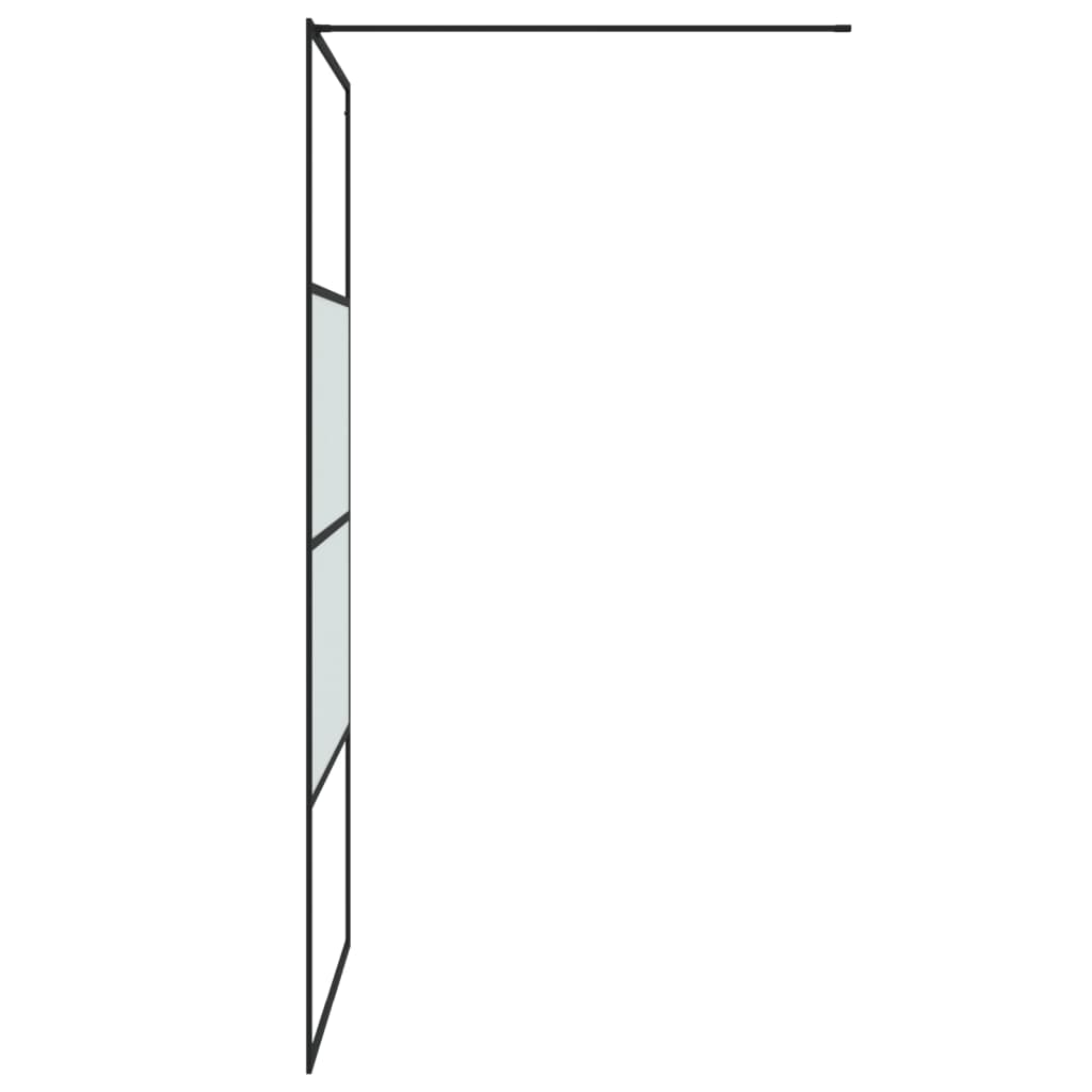 Walk-In Suihkuseinäke Musta 100X195 Cm Puolihuurrettu Esg-Lasi