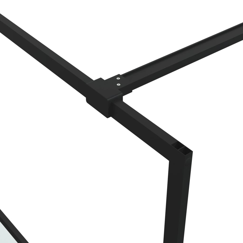 Walk-In Suihkuseinäke Musta 100X195 Cm Puolihuurrettu Esg-Lasi