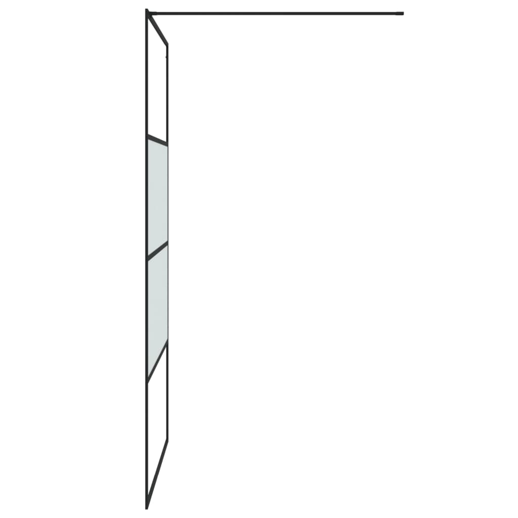 Walk-In Suihkuseinäke Musta 115X195 Cm Puolihuurrettu Esg-Lasi
