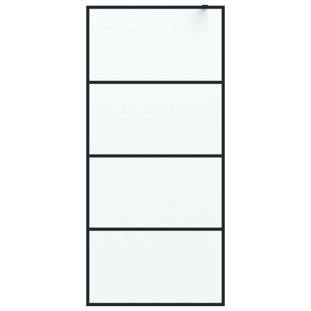 Walk-In Suihkuseinäke Musta 90X195 Cm Huurrettu Esg-Lasi