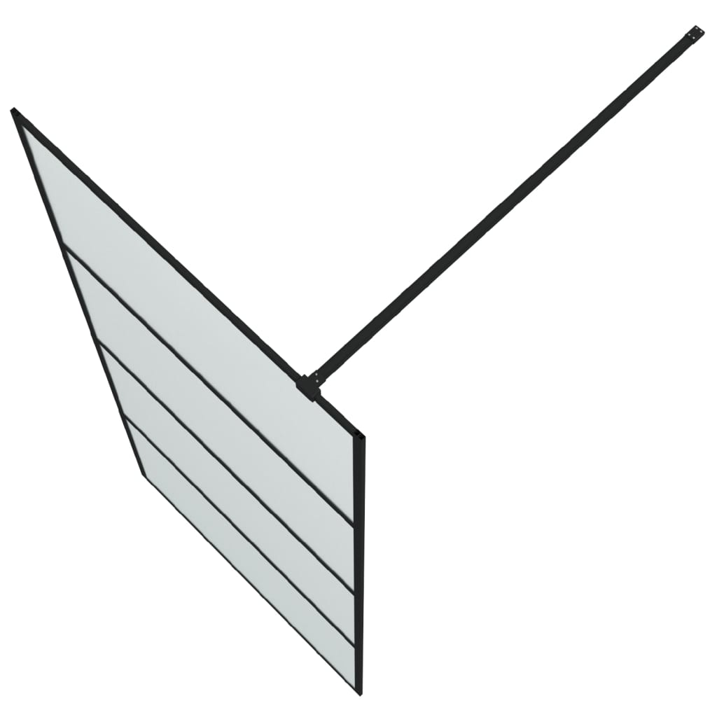 Walk-In Suihkuseinäke Musta 90X195 Cm Huurrettu Esg-Lasi