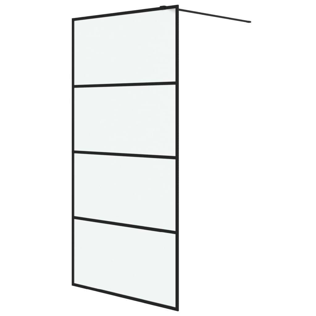 Walk-In Suihkuseinäke Musta 100X195 Cm Huurrettu Esg-Lasi