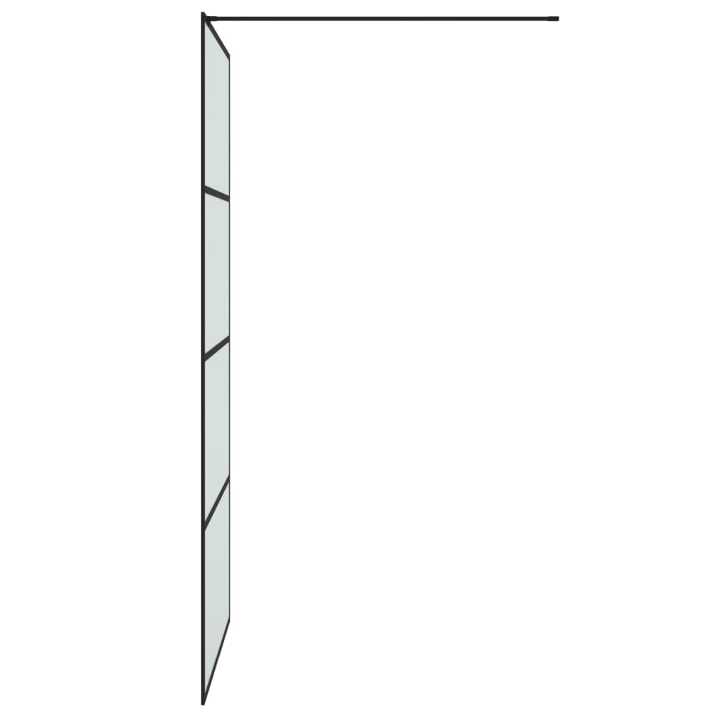 Walk-In Suihkuseinäke Musta 100X195 Cm Huurrettu Esg-Lasi