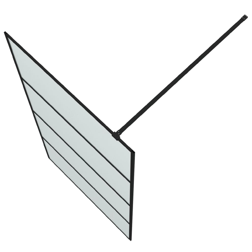 Walk-In Suihkuseinäke Musta 100X195 Cm Huurrettu Esg-Lasi