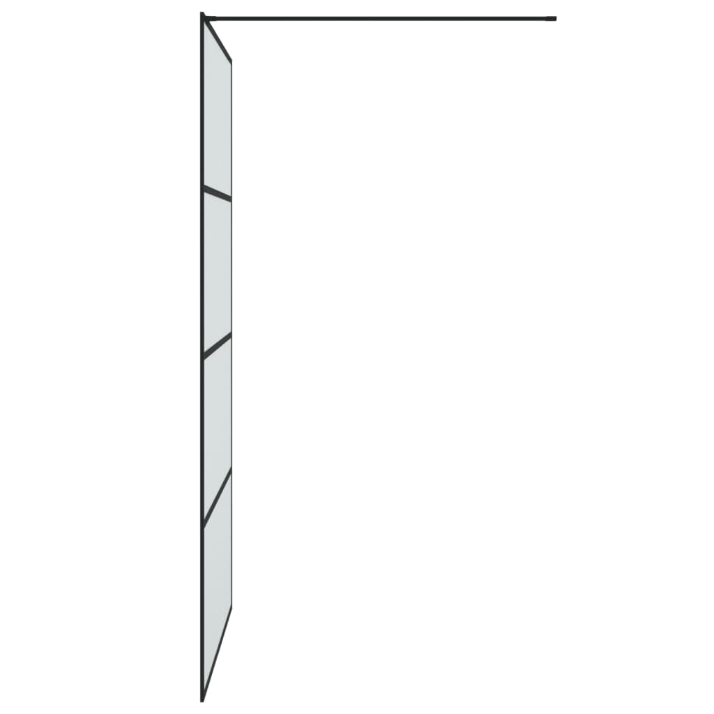 Walk-In Suihkuseinäke Musta 115X195 Cm Huurrettu Esg-Lasi