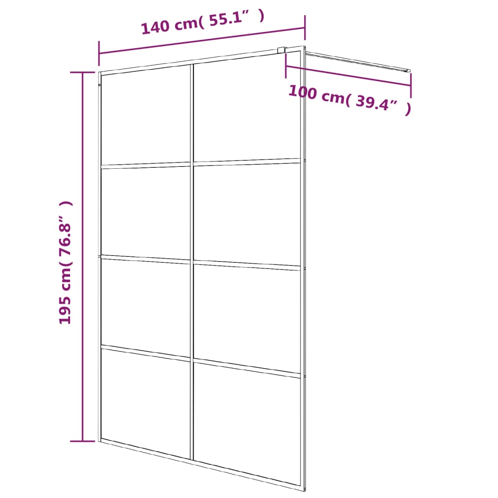 Walk-In Suihkuseinäke Hopea 140X195 Cm Kirkas Esg-Lasi