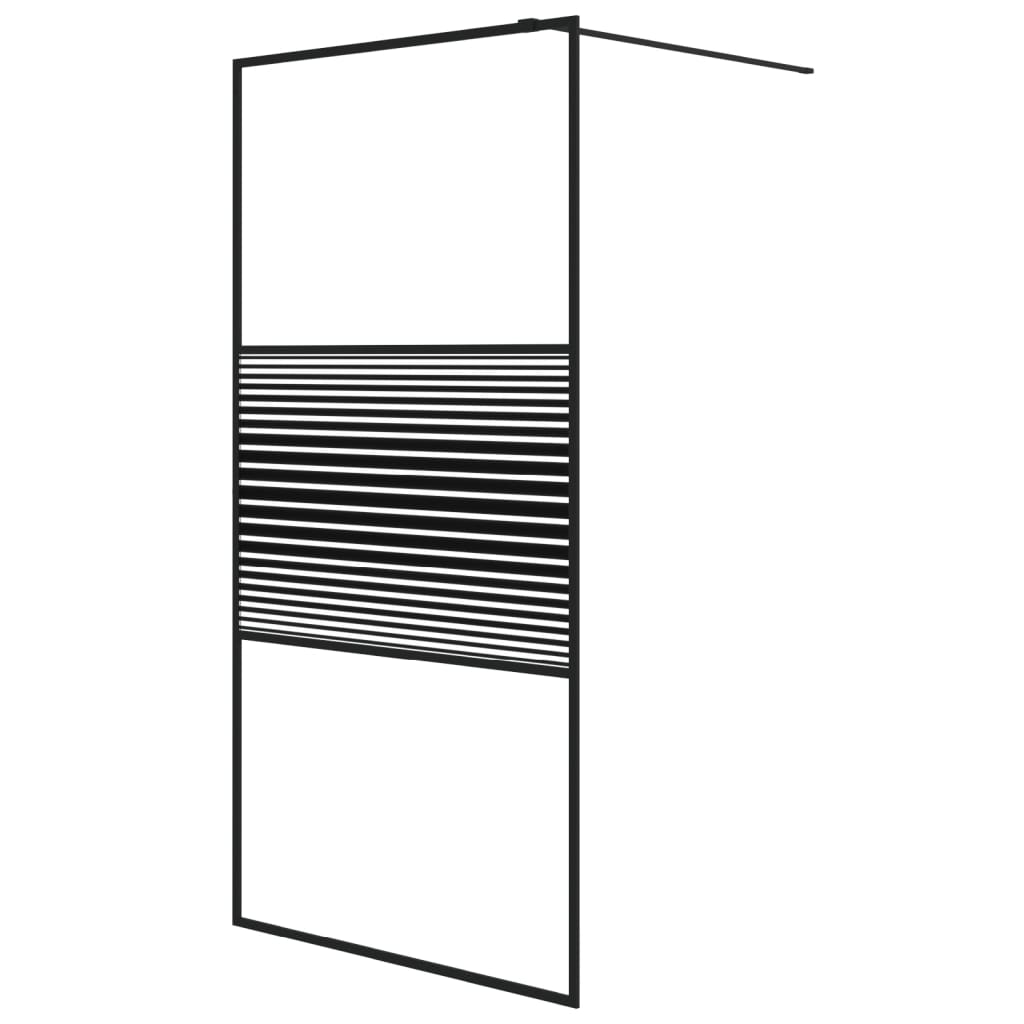 Walk-In Suihkuseinäke Musta 100X195 Cm Kirkas Esg-Lasi