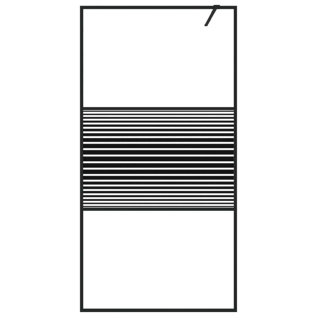 Walk-In Suihkuseinäke Musta 100X195 Cm Kirkas Esg-Lasi