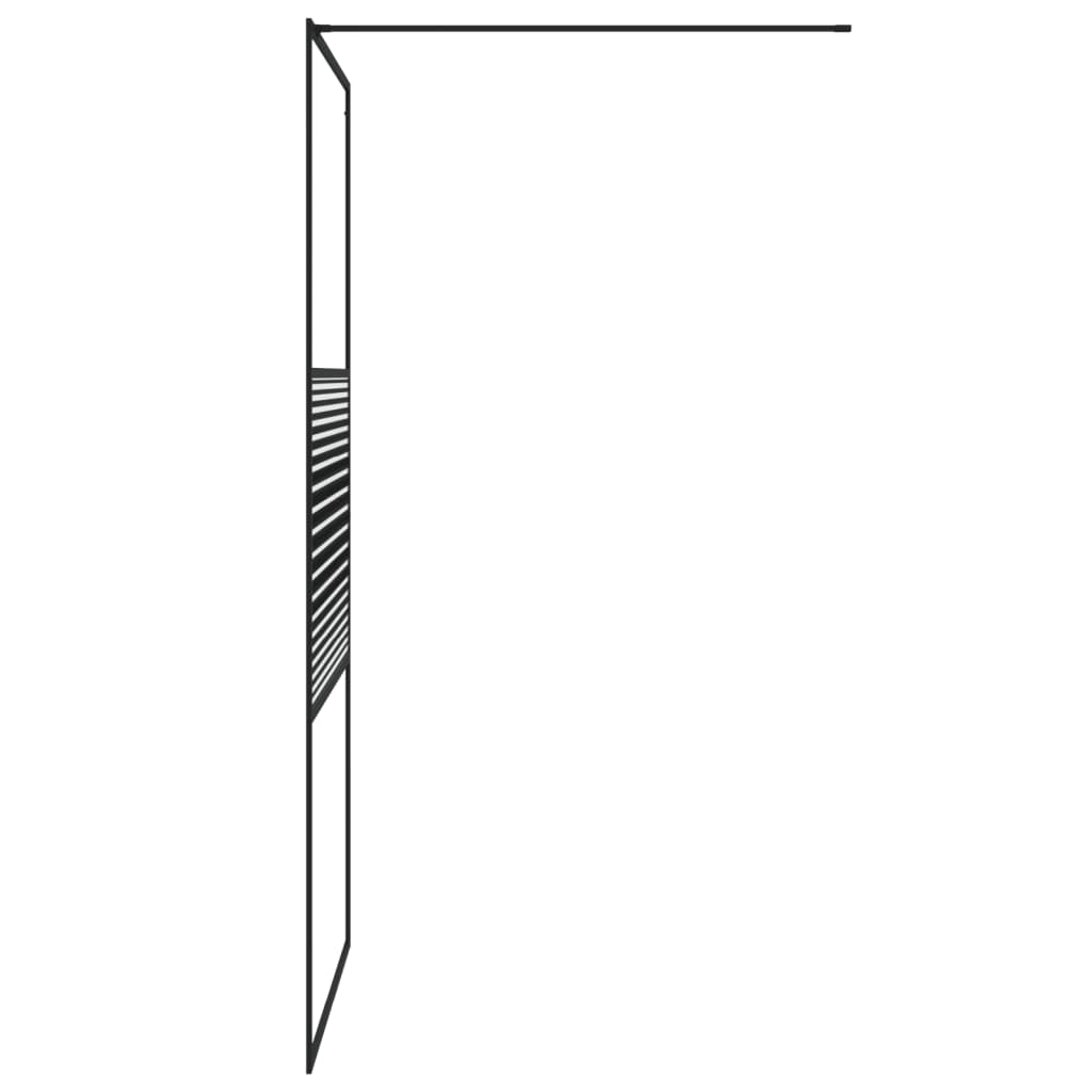 Walk-In Suihkuseinäke Musta 100X195 Cm Kirkas Esg-Lasi