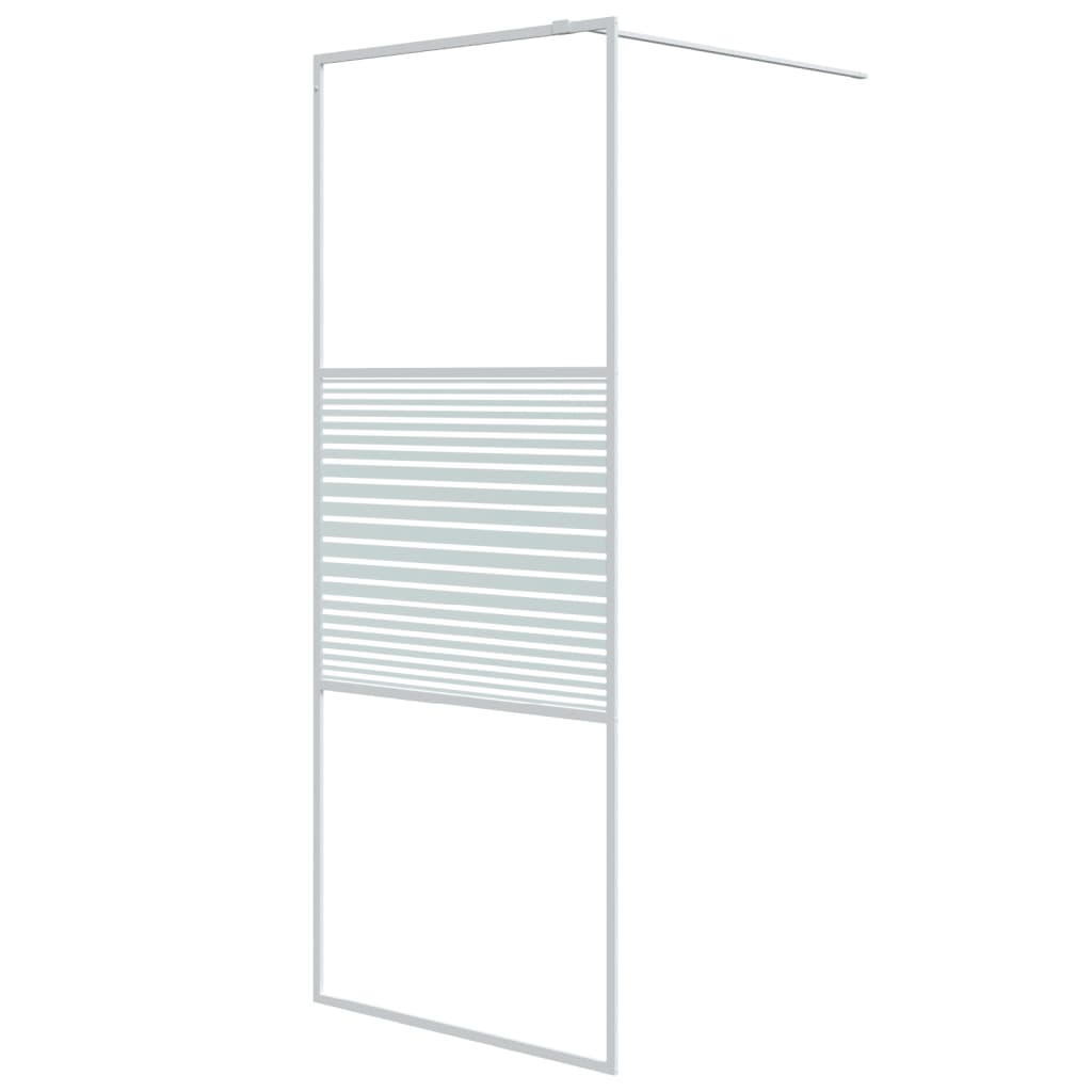 Walk-In Suihkuseinäke Valkoinen 80X195 Cm Kirkas Esg-Lasi