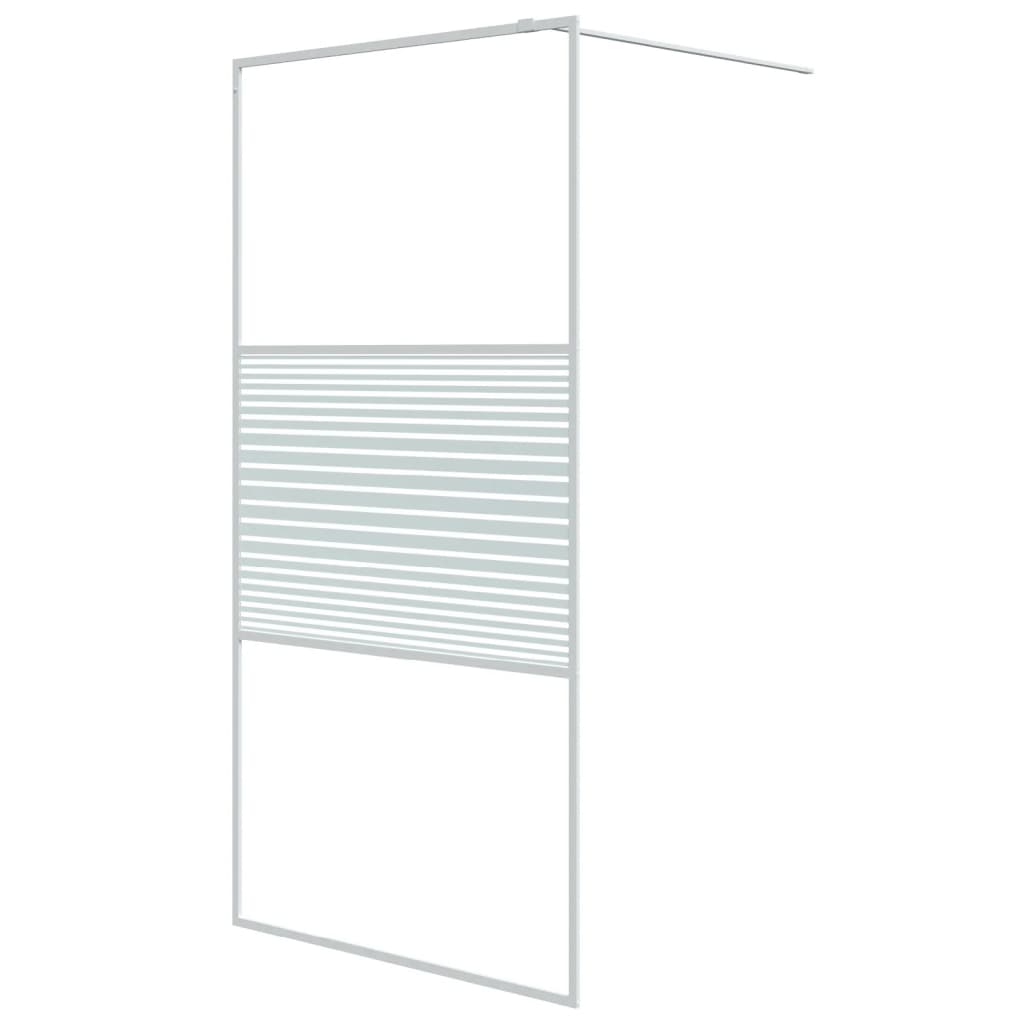 Walk-In Suihkuseinäke Valkoinen 100X195 Cm Kirkas Esg-Lasi