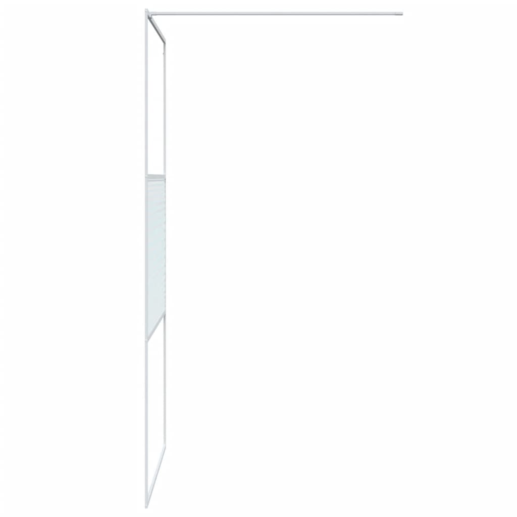 Walk-In Suihkuseinäke Valkoinen 100X195 Cm Kirkas Esg-Lasi