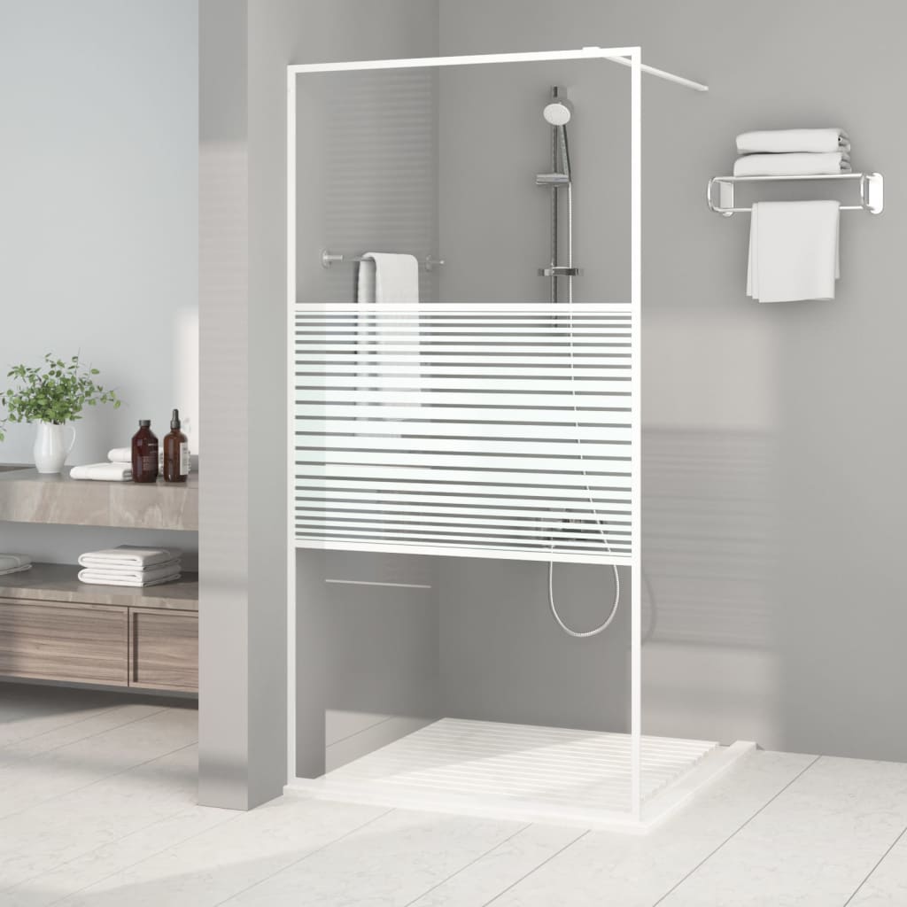 Walk-In Suihkuseinäke Valkoinen 100X195 Cm Kirkas Esg-Lasi