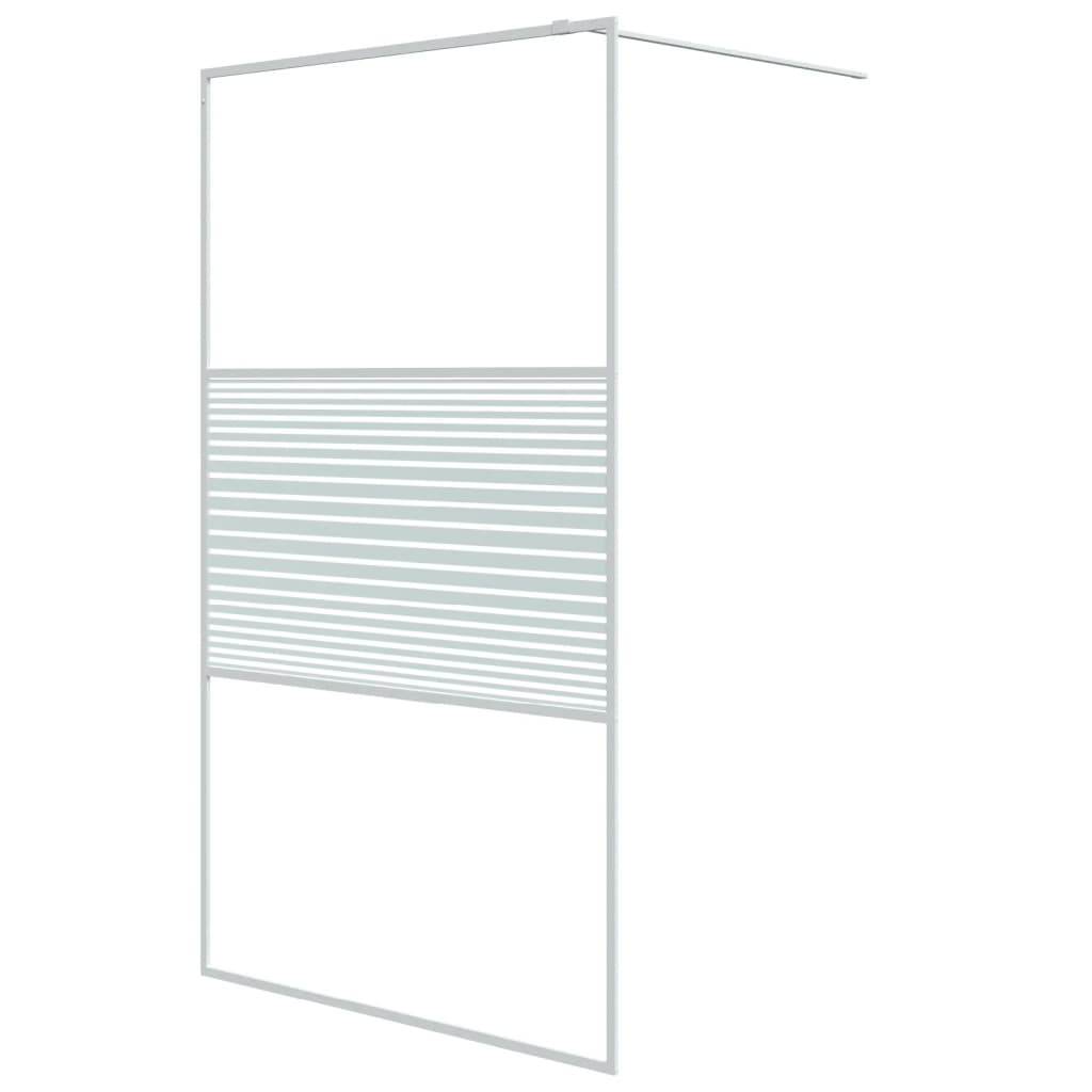 Walk-In Suihkuseinäke Valkoinen 115X195 Cm Kirkas Esg-Lasi