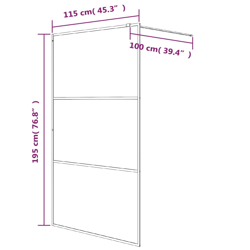 Walk-In Suihkuseinäke Valkoinen 115X195 Cm Kirkas Esg-Lasi